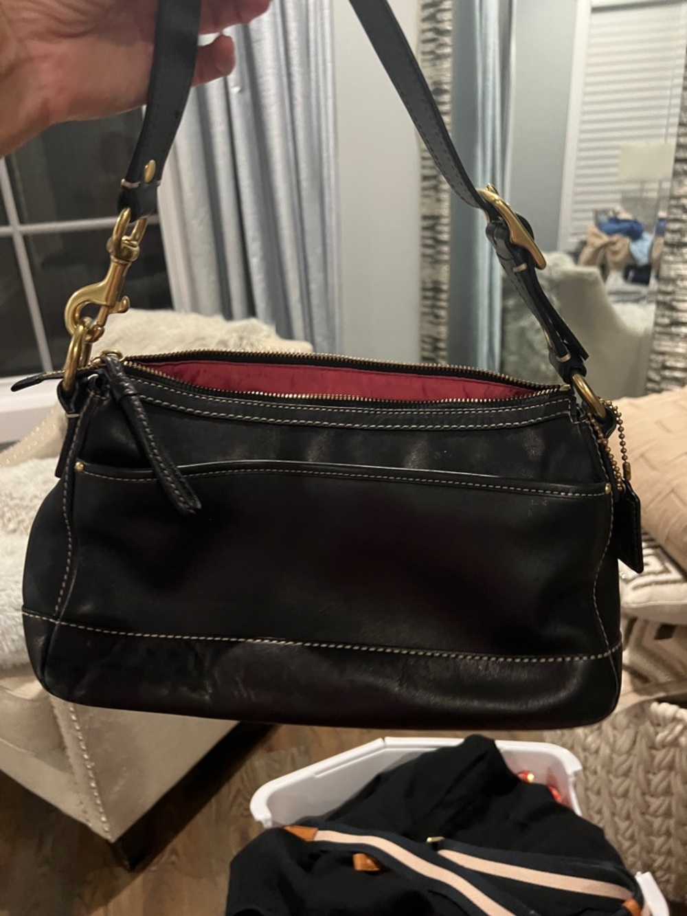 Vintage Coach  Black Leather Legacy Mandy Bag with Gold Hardware - Picture 6 of 9